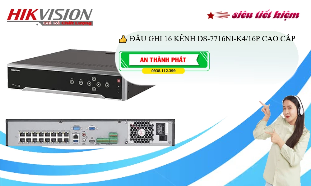 DS-7716NI-K4/16P Sắc Nét Hikvision ✅ DS-7716NI-K4/16P Sắc Nét Hikvision ✅