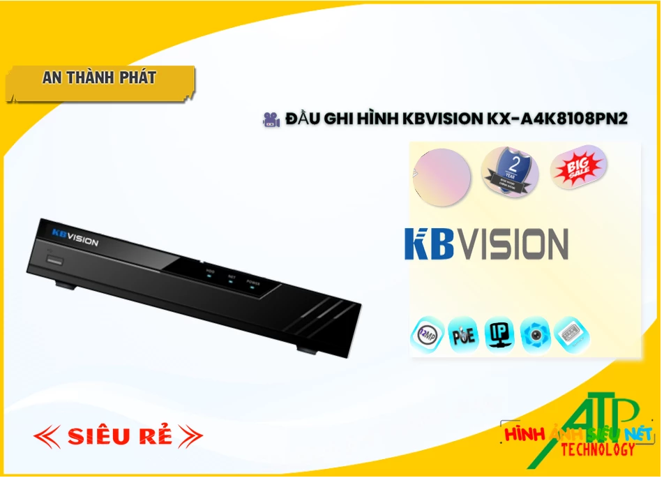 Đầu ghi KBvision KX-A4K8108PN2,thông số KX-A4K8108PN2, Công Nghệ POE KX-A4K8108PN2 Giá rẻ,KX A4K8108PN2,Chất Lượng