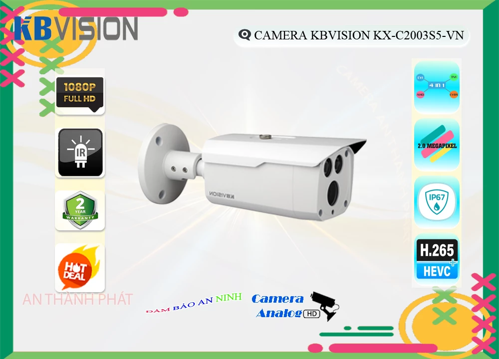 Camera KBvision KX-C2003S5-VN,KX-C2003S5-VN Giá Khuyến Mãi, HD Anlog KX-C2003S5-VN Giá rẻ,KX-C2003S5-VN Công Nghệ