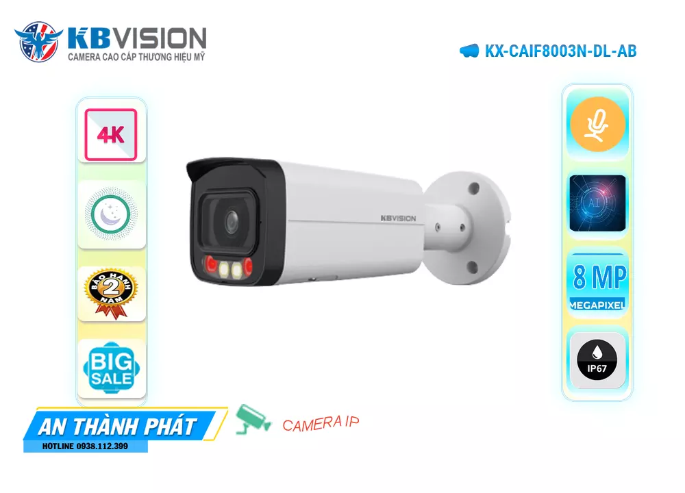 Camera Kbvision KX-CAiF8003N-DL-AB,KX-CAiF8003N-DL-AB Giá Khuyến Mãi, Ip POE Sắc Nét KX-CAiF8003N-DL-AB Giá