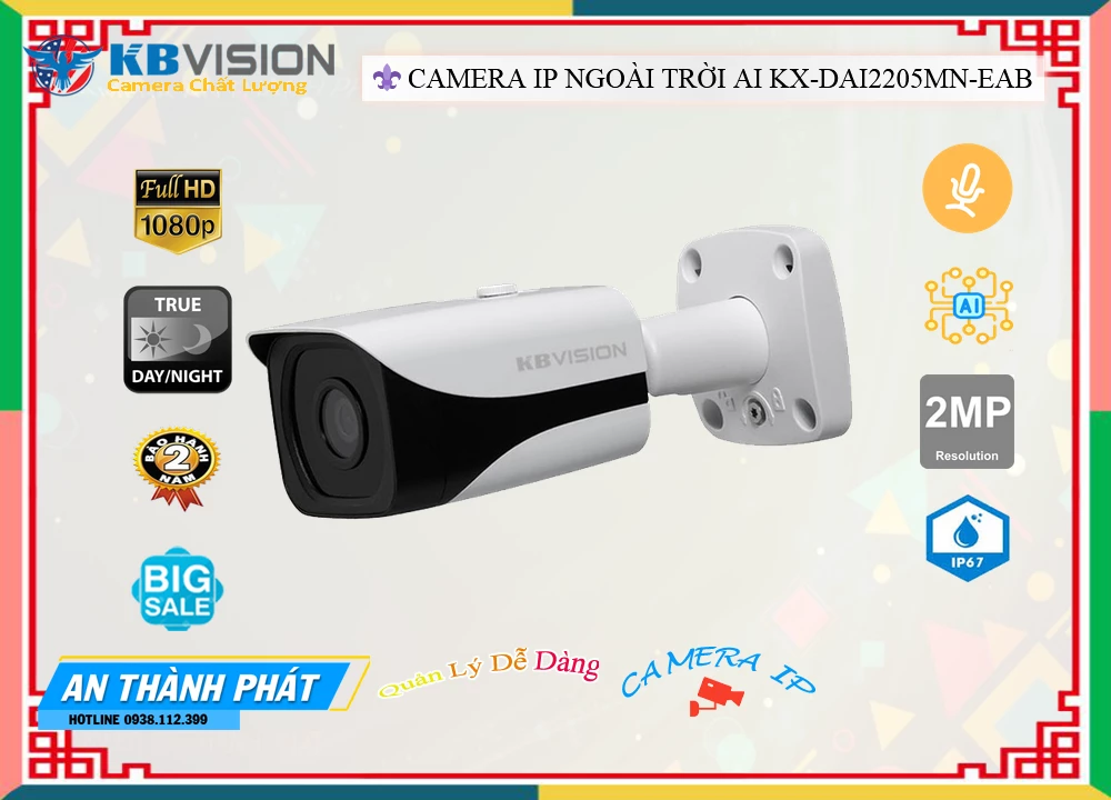 Camera KBvision KX-DAi2205MN-EAB,KX-DAi2205MN-EAB Giá Khuyến Mãi, Cấp Nguồ Qua Dây Mạng KX-DAi2205MN-EAB Giá
