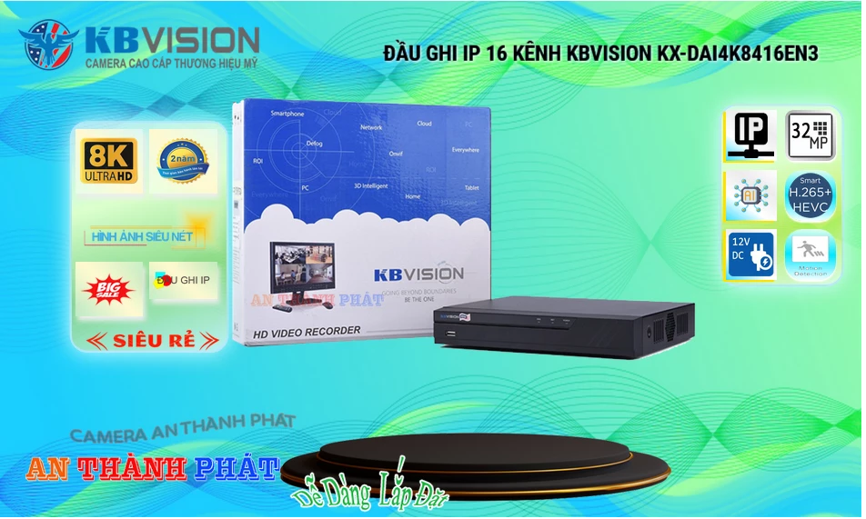 KX-DAi4K8416EN3 Đầu Thu KBvision