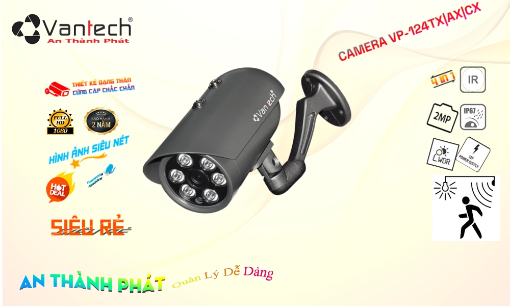 Camera VanTech VP-124TX|AX|CX Mẫu Đẹp Camera VanTech VP-124TX|AX|CX Mẫu Đẹp