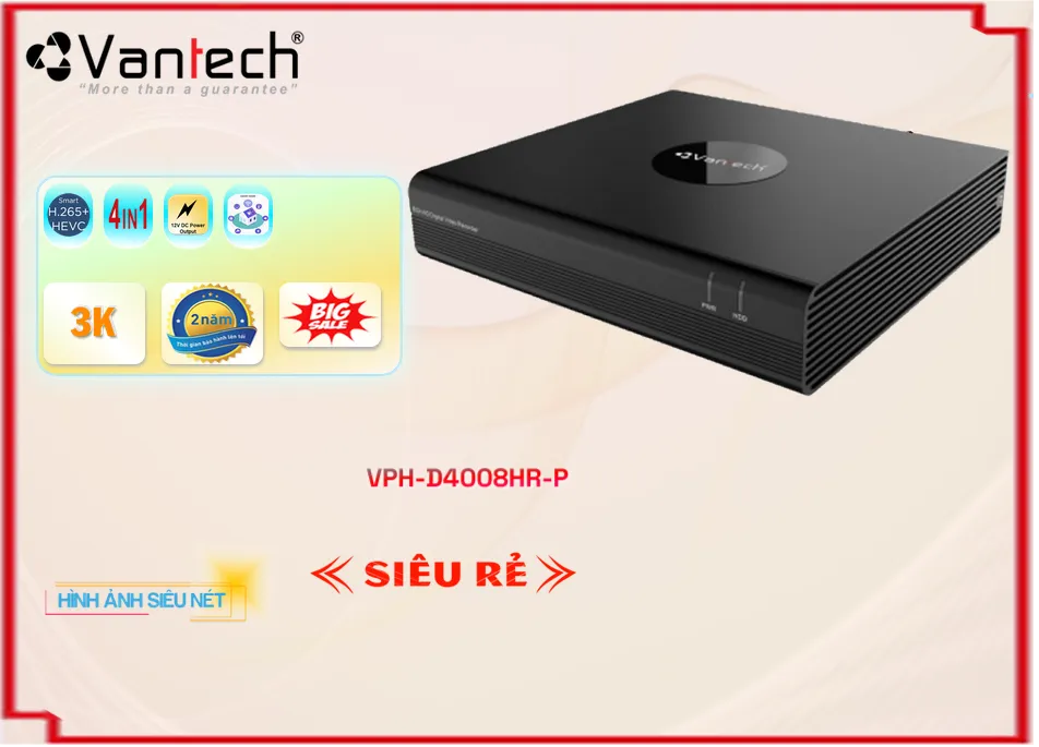 Đầu Ghi Hình VanTech VPH-D4008HR-P,thông số VPH-D4008HR-P, HD Anlog VPH-D4008HR-P Giá rẻ,VPH D4008HR P,Chất Lượng
