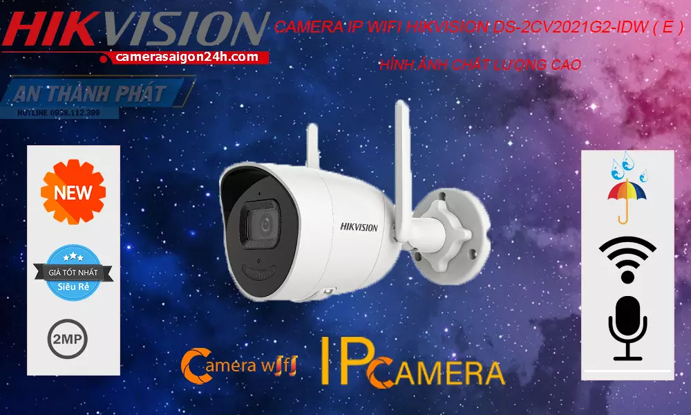 Camera IP WIFI DS-2CD2421G0-IW(W),DS-2CD2421G0-IW(W) Giá Khuyến Mãi, IP Không Dây DS-2CD2421G0-IW(W) Giá
